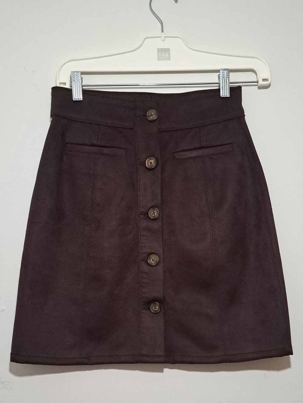 Maurices Dark Brown High Rise Faux Suede Mini Skirt Whimsigoth Witchy Fall